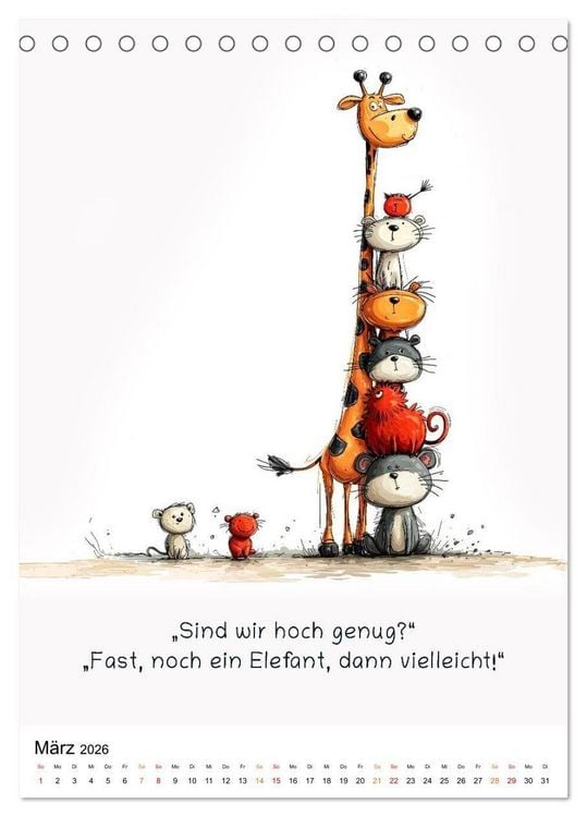Produktbild: Tierische. Witzig. Wahr. (Tischkalender 2026 DIN A5 hoch), CALVENDO Monatskalender