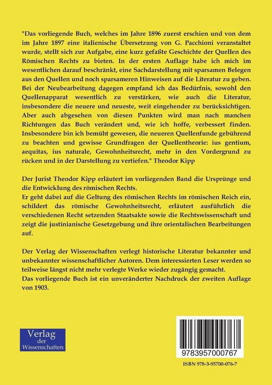 Produktbild: Geschichte der Quellen des r&ouml;mischen Rechts