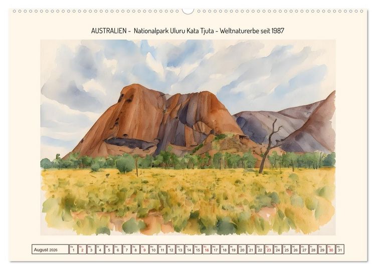 Produktbild: Weltnaturerbe unserer Erde (Wandkalender 2026 DIN A2 quer), CALVENDO Monatskalender