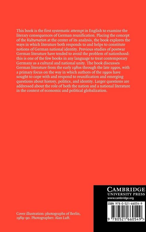 Produktbild: Literature and German Reunification