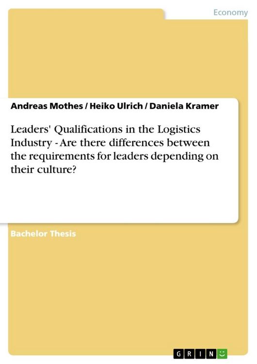 Produktbild: Leaders' Qualifications in the Logistics Industry - Are there differences between the requirements for leaders depending on their culture?