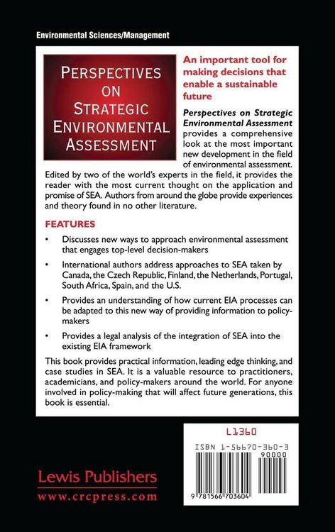 Produktbild: Perspectives on Strategic Environmental Assessment