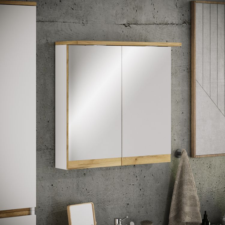 Produktbild: LED Bad Spiegelschrank Steckdose 59x60x23 Cosila