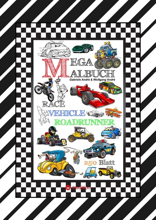 Produktbild: Xxl Mega Malbuch - Race On - Tolle Vehicle Motive - Cars - Flugzeuge - Boote - Jetski - Quad - Motorr&auml;der - Ufo