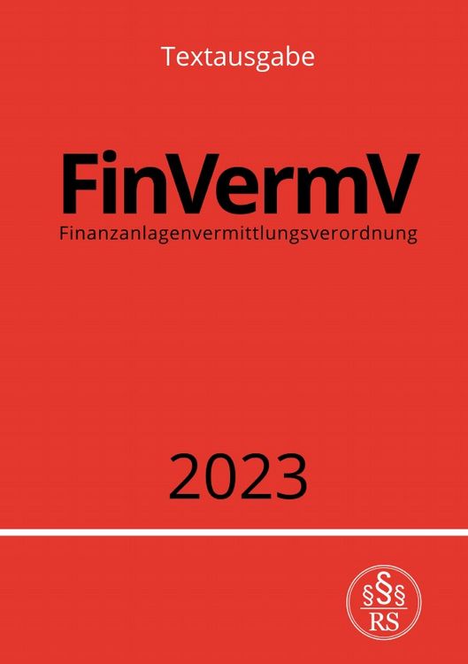Produktbild: Finanzanlagenvermittlungsverordnung - FinVermV 2023