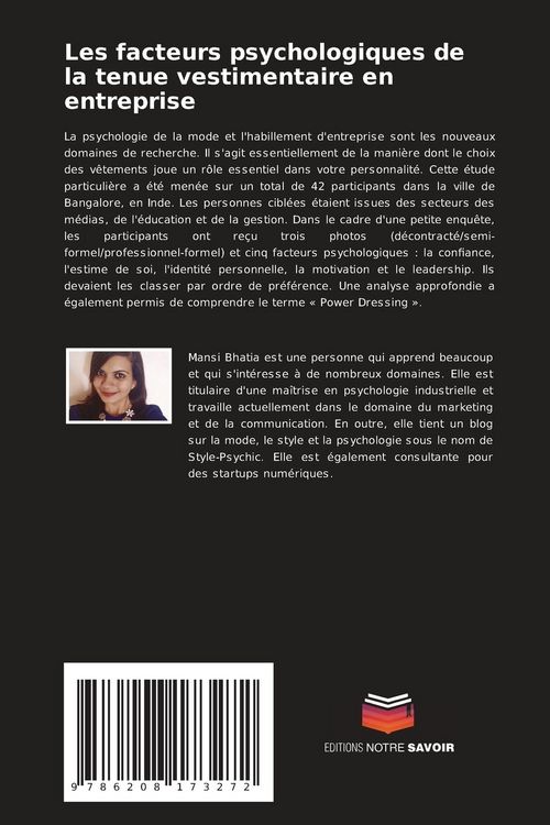 Produktbild: Les facteurs psychologiques de la tenue vestimentaire en entreprise