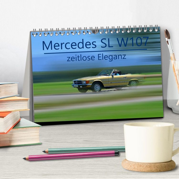 Produktbild: Mercedes SL W107 - zeitlose Eleganz (Tischkalender 2026 DIN A5 quer), CALVENDO Monatskalender