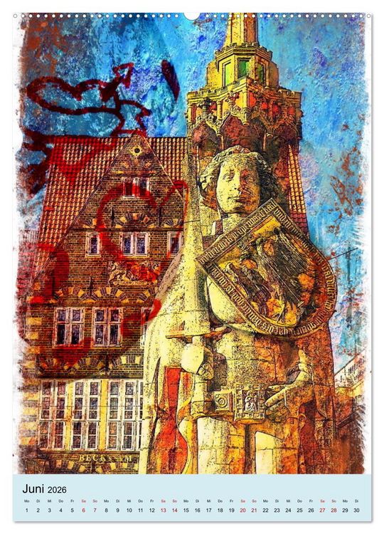 Produktbild: Mein Herz schl&auml;gt f&uuml;r Bremen (hochwertiger Premium Wandkalender 2026 DIN A2 hoch), Kunstdruck in Hochglanz