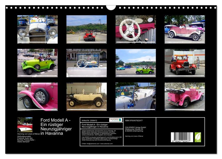Produktbild: Ford Modell A - Ein r&uuml;stiger Neunzigj&auml;hriger in Havanna (Wandkalender 2026 DIN A3 quer), CALVENDO Monatskalender