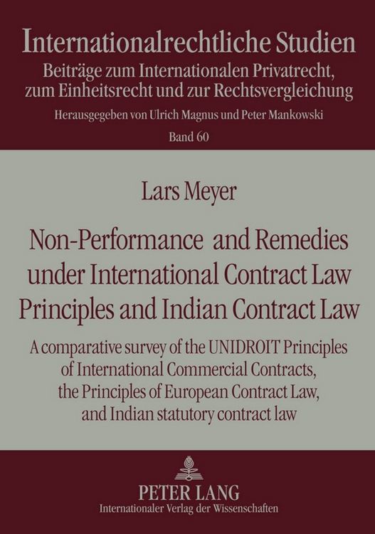 Produktbild: Non-Performance and Remedies under International Contract Law Principles and Indian Contract Law