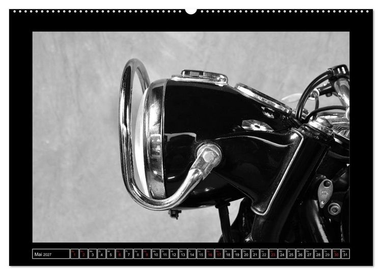 Produktbild: BMW R69S in schwarzweiss (Wandkalender 2027 DIN A2 quer), CALVENDO Monatskalender