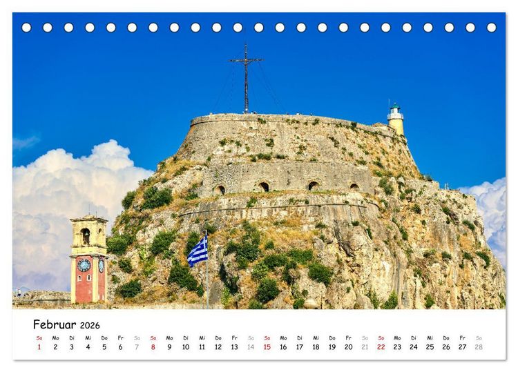 Produktbild: Mediterraner Zauber - Korfu in all seinen Facetten (Tischkalender 2026 DIN A5 quer), CALVENDO Monatskalender