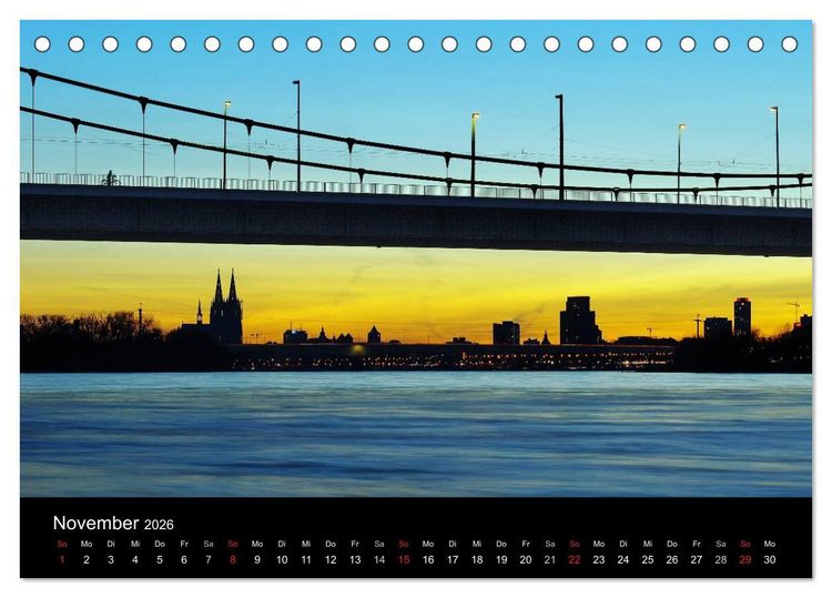 Produktbild: k&ouml;ln dunkelbunt II &ndash; Die Stadt leuchtet! (Tischkalender 2026 DIN A5 quer), CALVENDO Monatskalender