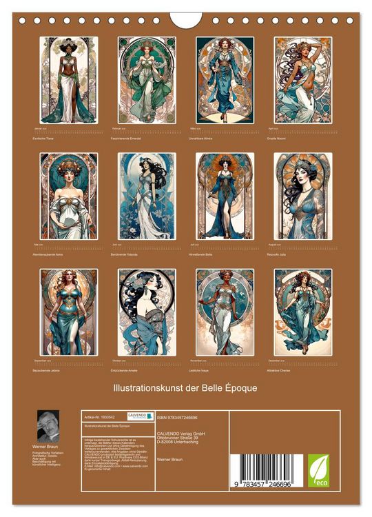 Produktbild: Illustrationskunst der Belle &Eacute;poque (Wandkalender 2026 DIN A4 hoch), CALVENDO Monatskalender