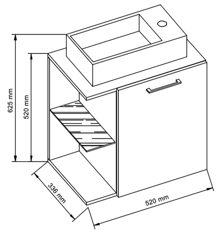 Produktbild: 2-tlg Waschtisch Hausa Toilette schmal Schwarz