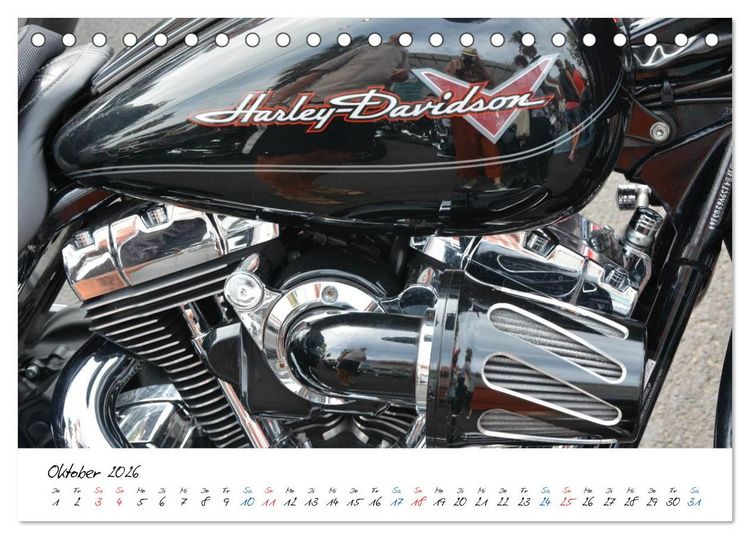 Produktbild: Harley Davidson - Details einer Legende (Tischkalender 2026 DIN A5 quer), CALVENDO Monatskalender