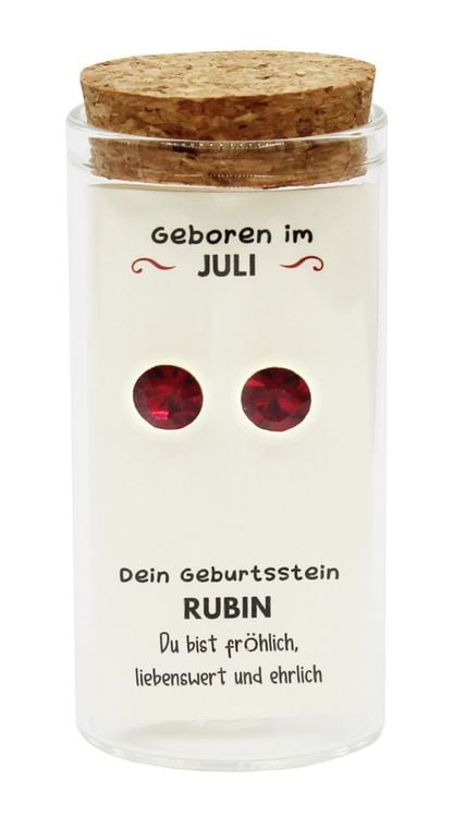 Produktbild: "Juli" Geburtsstein Ohrstecker im Gl&auml;schen