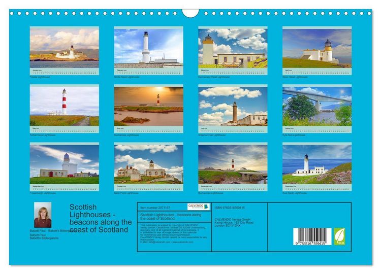 Produktbild: Scottish Lighthouses - beacons along the coast of Scotland (Wall Calendar 2026 DIN A3 landscape), CALVENDO 12 Month Wall Calendar