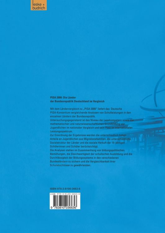 Produktbild: PISA 2000 &mdash; Die L&auml;nder der Bundesrepublik Deutschland im Vergleich