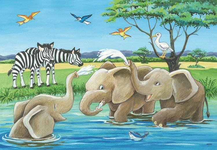 Produktbild: Puzzle Ravensburger Tierkinder aus aller Welt 2 X 12 Teile