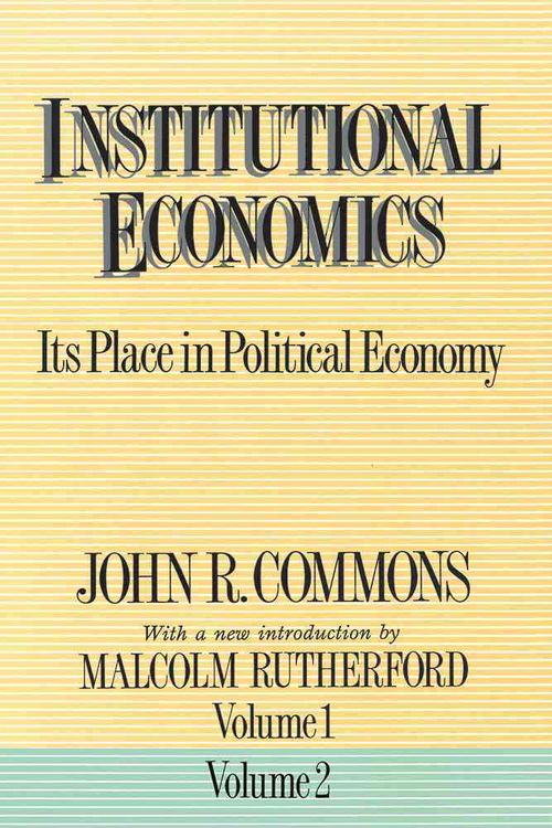 Produktbild: Commons, J: Institutional Economics