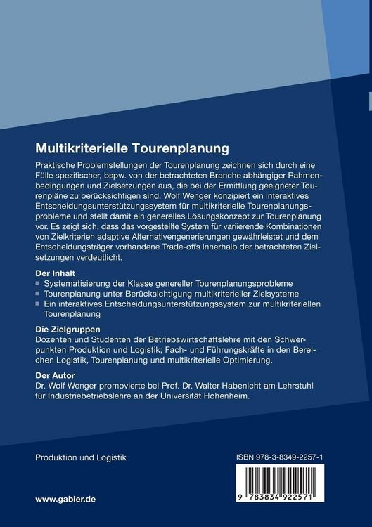 Produktbild: Multikriterielle Tourenplanung