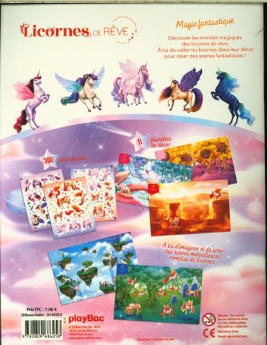 Produktbild: Licornes de r&ecirc;ve : magie fantastique : cahier de stickers