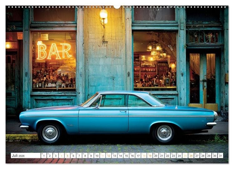Produktbild: Amerikas rollende Legenden &ndash; Retro-Design trifft Nostalgie (hochwertiger Premium Wandkalender 2026 DIN A2 quer), Kunstdruck in Hochglanz