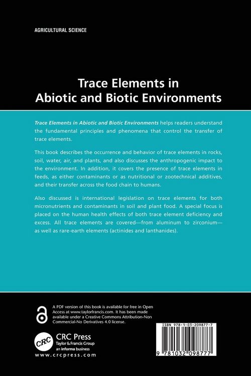 Produktbild: Trace Elements in Abiotic and Biotic Environments