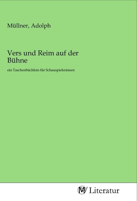 Produktbild: Vers und Reim auf der B&uuml;hne