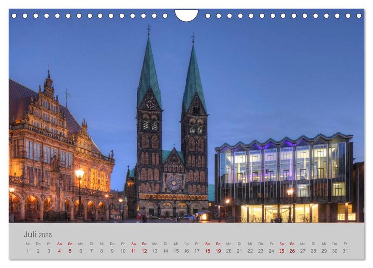Produktbild: Hansestadt Bremen (Wandkalender 2026 DIN A4 quer), CALVENDO Monatskalender