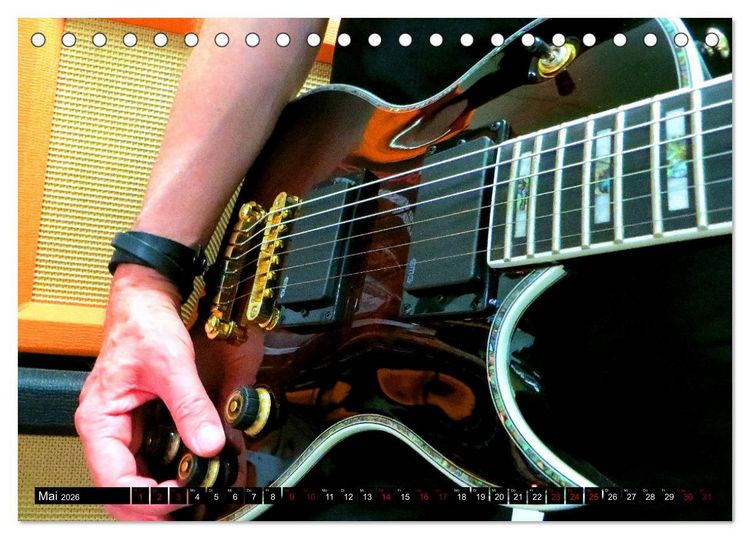Produktbild: Gitarren und Amps - abgerockt (Tischkalender 2026 DIN A5 quer), CALVENDO Monatskalender