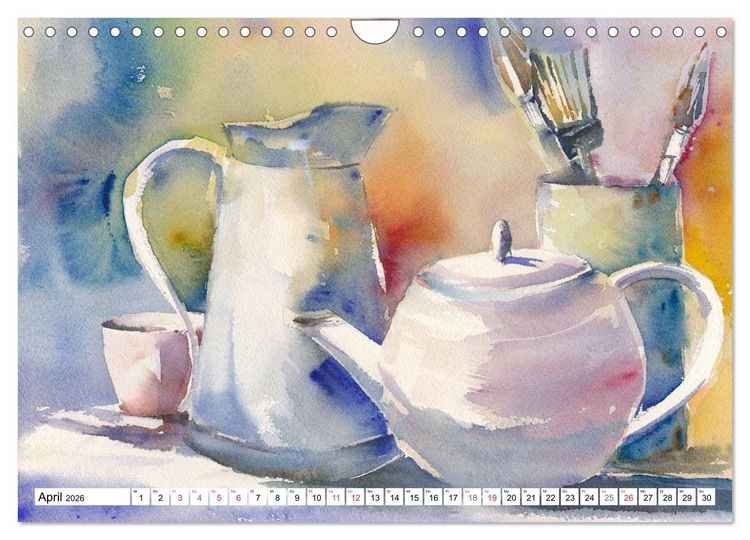 Produktbild: Stillleben Aquarelle (Wandkalender 2026 DIN A4 quer), CALVENDO Monatskalender