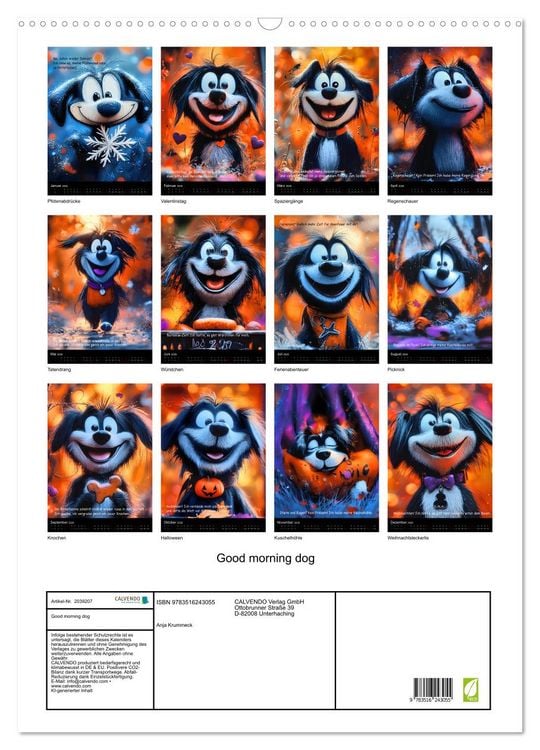 Produktbild: Good morning dog (Wandkalender 2026 DIN A2 hoch), CALVENDO Monatskalender