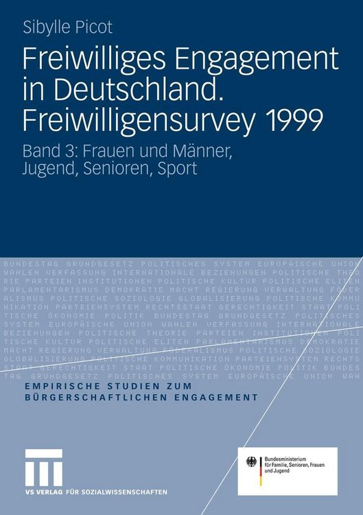 Produktbild: Freiwilliges Engagement in Deutschland. Freiwilligensurvey 1999