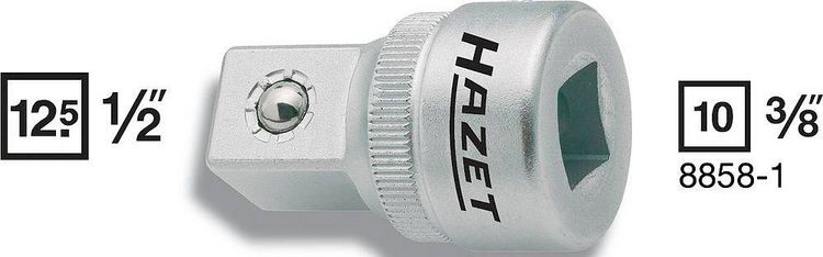 Produktbild: Hazet 8858-1 Steckschl&uuml;ssel-Adapter 3/8 Zoll Antrieb 3/8" (10 mm) 36 mm 1 St.