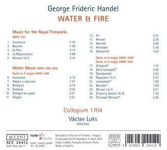 Produktbild: Georg Friedrich H&auml;ndel: Water & Fire - Water Music