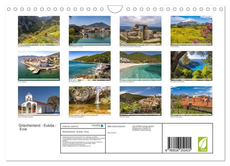 Produktbild: Griechenland - Eub&ouml;a - Evia (Wandkalender 2026 DIN A4 quer), CALVENDO Monatskalender