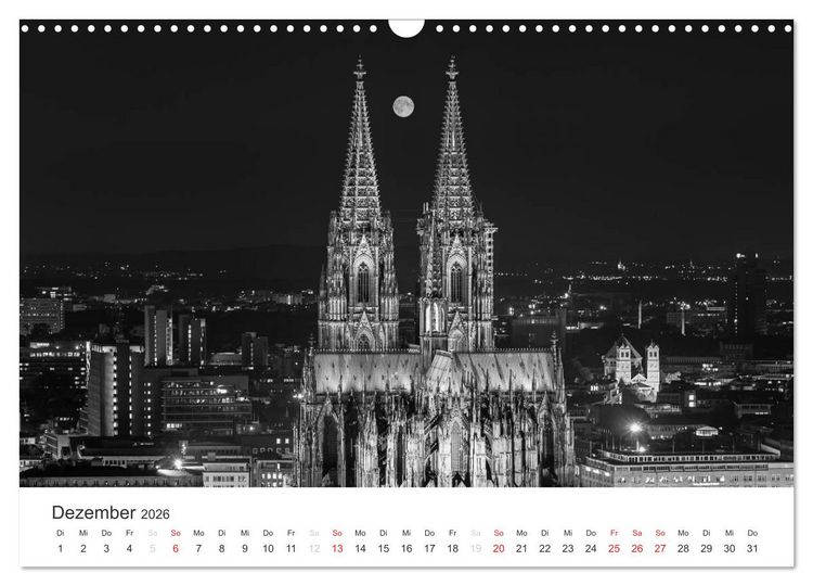 Produktbild: K&ouml;ln - monochrome Ansichten (Wandkalender 2026 DIN A3 quer), CALVENDO Monatskalender