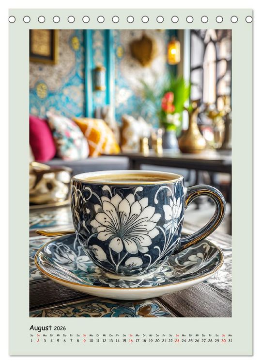 Produktbild: Kaffeepoesie. Der Charme edler Tassen (Tischkalender 2026 DIN A5 hoch), CALVENDO Monatskalender