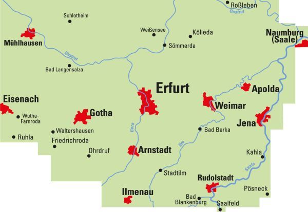 Produktbild: BVA ADFC Regionalkarte Erfurt und Umgebung 1:75.000