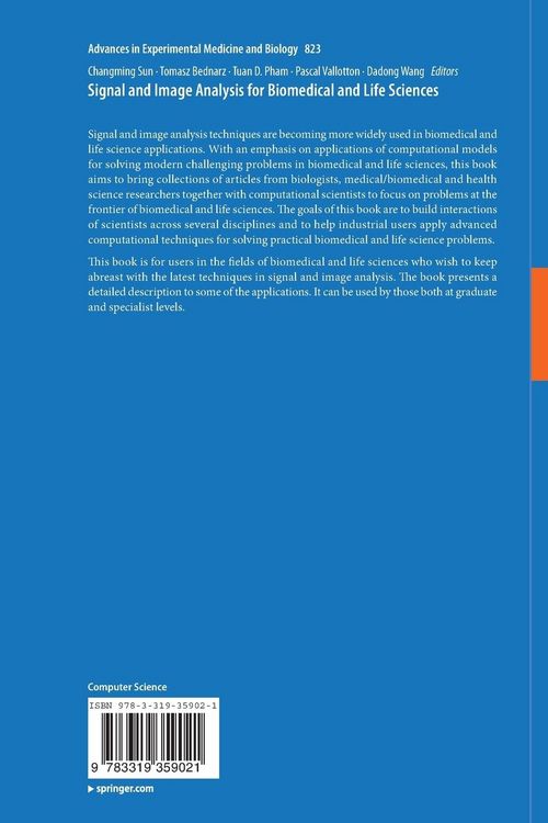 Produktbild: Signal and Image Analysis for Biomedical and Life Sciences