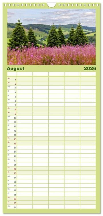 Produktbild: Familienplaner 2026 - Westfeld-Ohlenbach im Wechsel der Jahreszeiten mit 5 Spalten (Wandkalender, 21 x 45 cm) CALVENDO