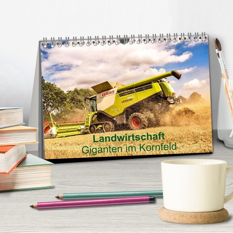 Produktbild: Landwirtschaft - Giganten im Kornfeld (Tischkalender 2026 DIN A5 quer), CALVENDO Monatskalender