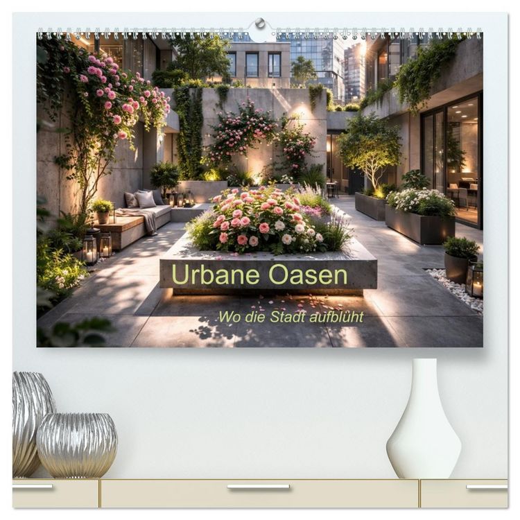 Produktbild: Urbane Oasen - Wo die Stadt aufblüht (hochwertiger Premium Wandkalender 2027 DIN A2 quer), Kunstdruck in Hochglanz