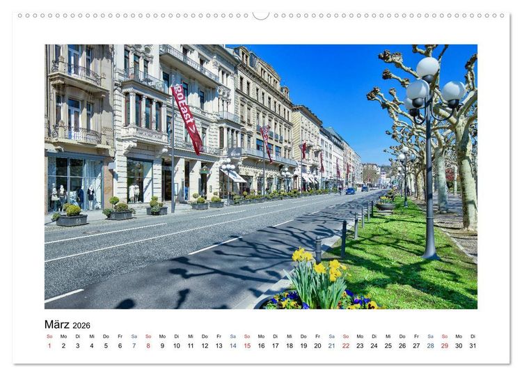 Produktbild: Wiesbaden Kurstadt mit Charme und Flair (Wandkalender 2026 DIN A2 quer), CALVENDO Monatskalender