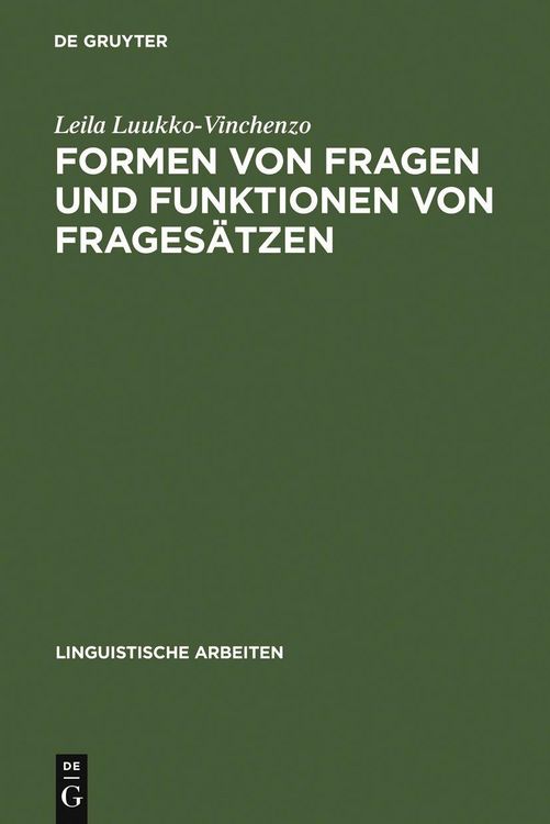 Produktbild: Formen von Fragen und Funktionen von Frages&auml;tzen