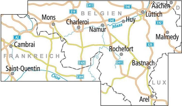 Produktbild: BVA ADFC Radtourenkarte Belgien Wallonie 1:150.000