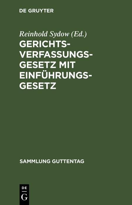 Produktbild: Gerichtsverfassungsgesetz mit Einf&uuml;hrungsgesetz