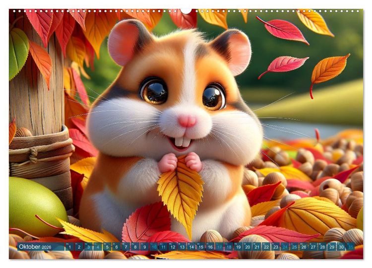 Produktbild: Hamsterbacken: Ein Jahr voller &Uuml;berraschungen (Wandkalender 2026 DIN A2 quer), CALVENDO Monatskalender